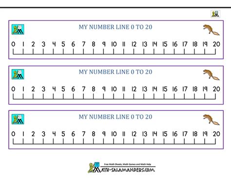 0 To 20 Number Line Worksheet Printable Pdf Printable Number Lines To 20 - Printable Number Lines To 20