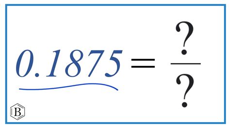 0.1875 as a fraction. 0.185 = 37200 as a fraction. To convert the decimal 0.185 to a fraction, just follow these steps: Step 1: Write down the number as a fraction of one: 0.185 = 0.1851. Step 2: Multiply both top and bottom by 10 for every number after the decimal point: As we have 3 numbers after the decimal point, we multiply both numerator and denominator by 1000. 