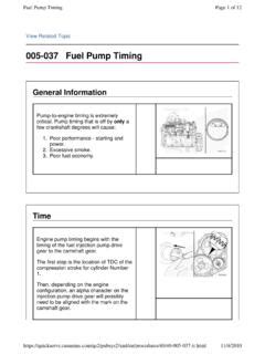 005 037 Fuel Pump Timing Justanswer