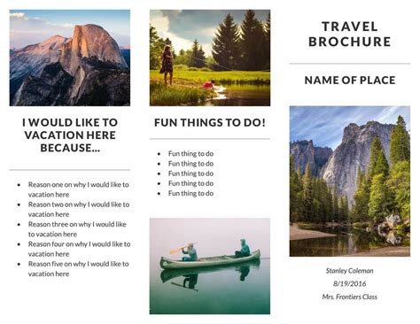 009 Travel Brochure Template For Students Printable Kids Printable Travel Brochure Template For Kids - Printable Travel Brochure Template For Kids