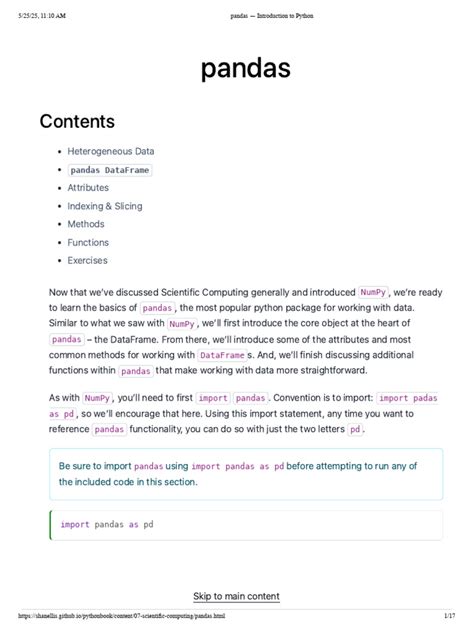 01. Pandas Introduction.pdf - Pandas Pandas is one of the... - coolestguyplanet.net