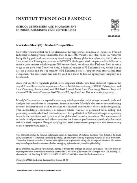 012821 020421 Krakatau Steel B Global Competition