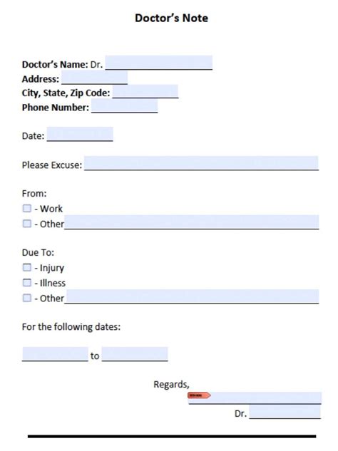 014 Fake Doctor Excuse For Work Template Download Doctors Intended For