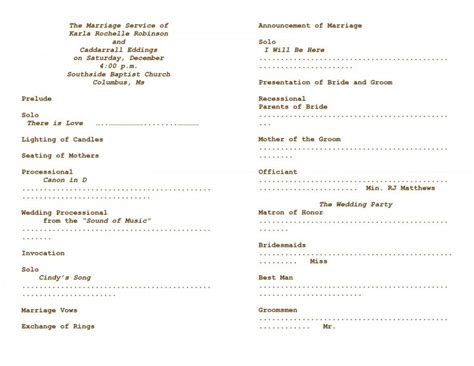 015 Printable Event Program Template Ideas Free Church Programs Free