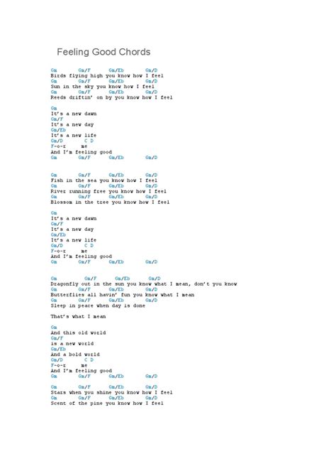 02 Feeling Good Chords