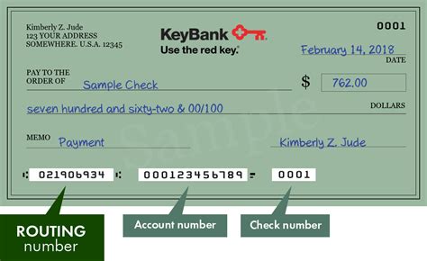 Routing number : 041200089, Institution Name : KEY BANK, Delivery Address : NY-31-17-0119,ALBANY, NY - 12211, Telephone : 800-539-2968. 