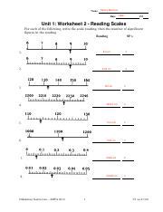 03 Ws2 Readscales Studylib Net Unit 1 Worksheet 2 Reading Scales - Unit 1 Worksheet 2 Reading Scales