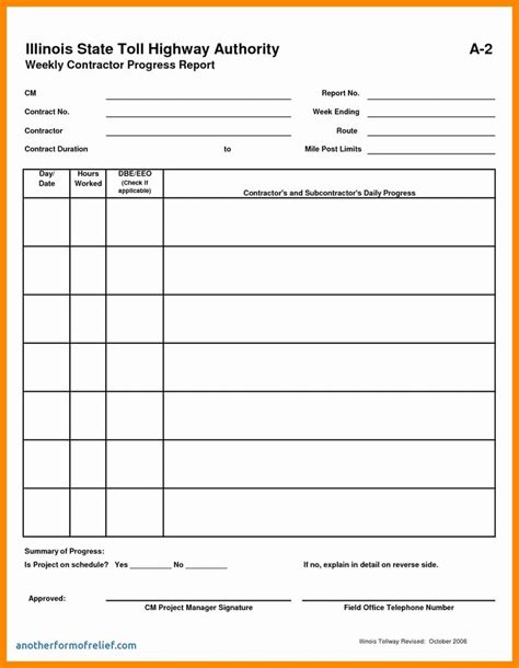 037 Status Report Template Excel Contract Management within