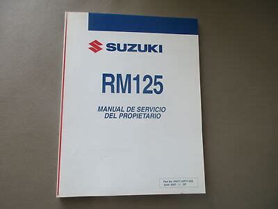 04 suzuki rm 125 service handbuch. - Us army special forces technical manual tm 9 1240 315.