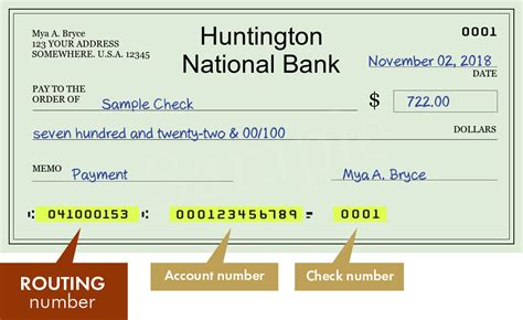 Routing Number 041000153. Bank: HUNTINGTON