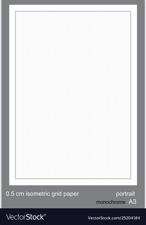 05 Cm A3 Isometric Grid Paper Isometric Grid Vec Vector Image