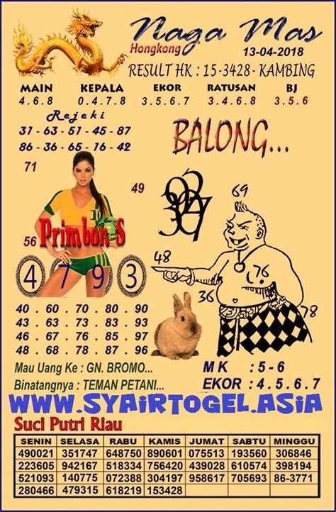 05 februari 2017 raja togel klub. Naga mas sdy hari.