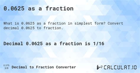 0625 As A Fraction