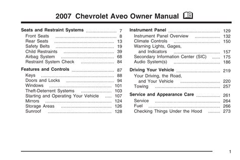 07 chevrolet aveo 2007 owners manual manualsam. - Bmw c1 bmw c1 200 workshop manual.