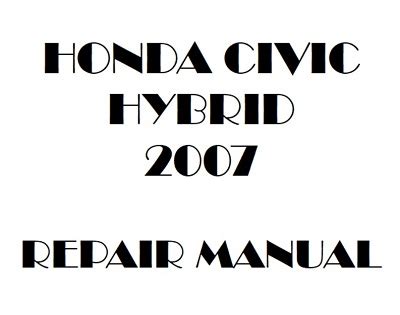 07 honda civic hybrid repair manual. - Yamaha waveblaster 1993 1996 service manual.