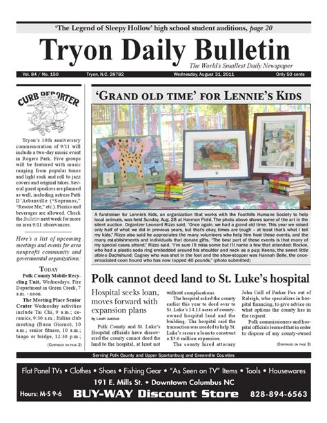 08-31-11 Daily Bulletin by Tryon Daily Bulletin - Issuu