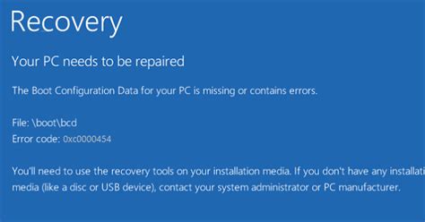 0Xc0000454 Boot Configuration Data For Pc Is Missing Or …