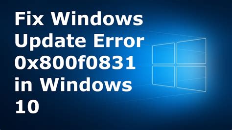 0x800f0831. Mar 25, 2017 ... This vid contain tips that help Fix error code 0x800f0831 while trying to upgrade/update your Windows. Learn more? 