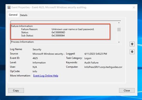 0xc000006d 4625.  This explains that Windows logs 4625 whenever an authentication at...