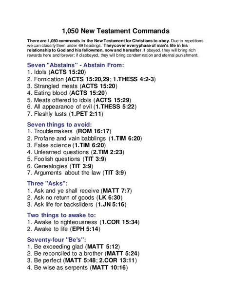 1,050 New Testament Commands - Australian …