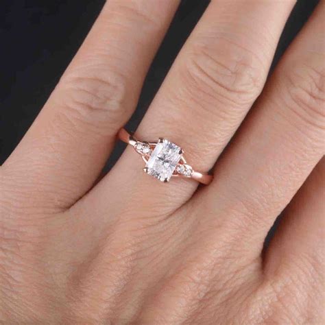 1/2 Ct Round Natural Moissanite Open Lattice Band Ring 14k Rose Gold …