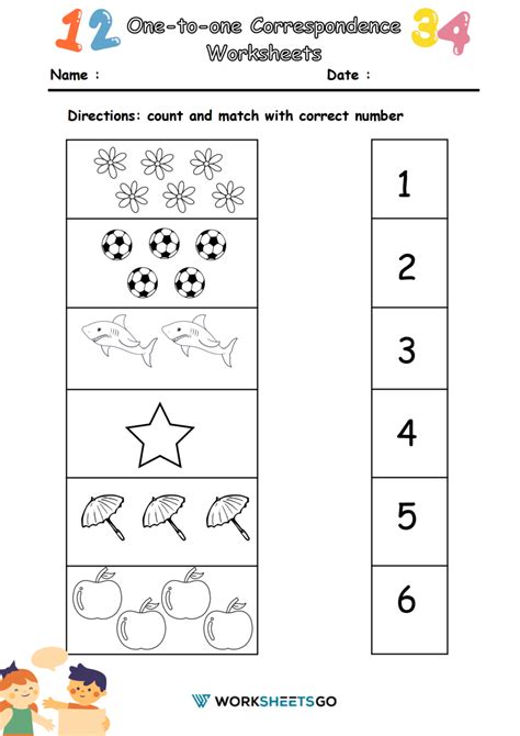 1:1 Correspondence Worksheets