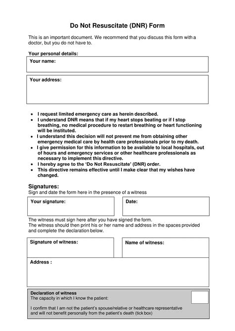 1+ Texas Do Not Resuscitate Form Free Download