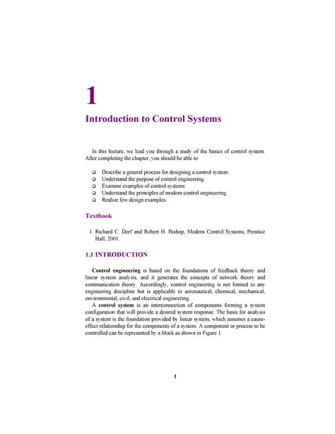 1 - Introduction to Control System Engineering - Cambridge Core