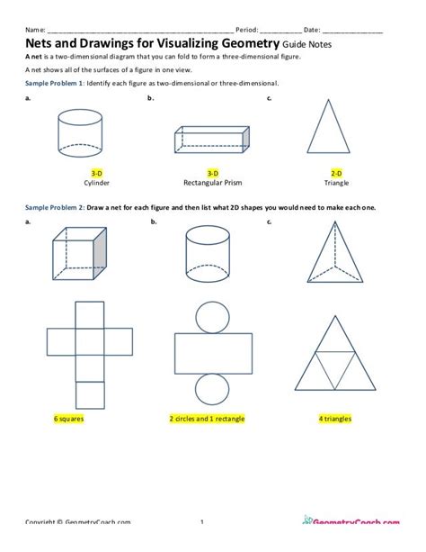 1 1 nets and drawings for visualizing geometry answers