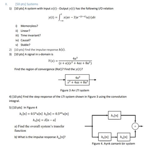 1 10 Pts A System With Input X T Output Y T Chegg Com