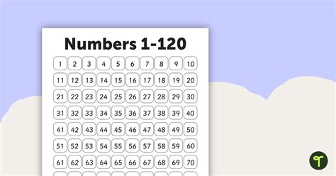 1 120 Number Board Teach Starter Blank Number Chart 1120 - Blank Number Chart 1120