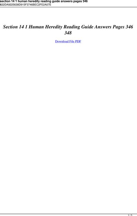 1 14 Section Key Human Heredity Answers