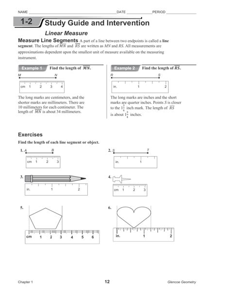 1 2 Measuring Segments Geometry Measuring Segments And Angles Worksheet - Measuring Segments And Angles Worksheet