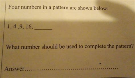 1 4 9 16 Pattern Rule