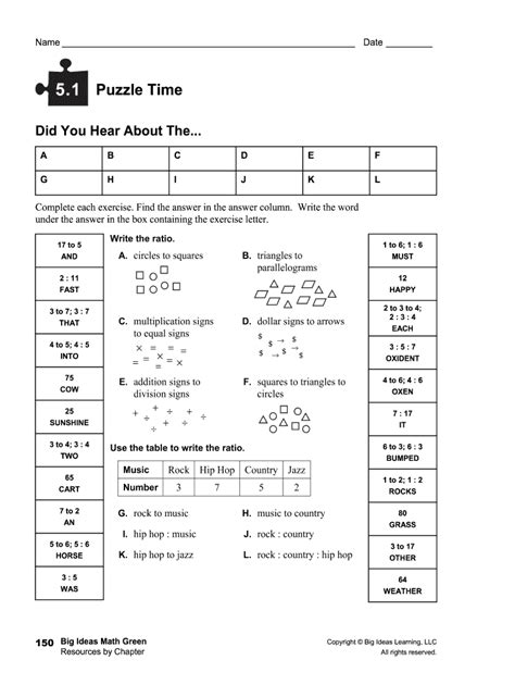 1 4 Puzzle Time 7th And 8th Grade Math
