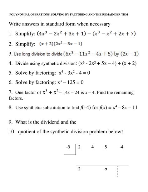 1 6 Polynomials And Their Operations Mathematics Libretexts Basic Polynomial Operations Worksheet Answers - Basic Polynomial Operations Worksheet Answers