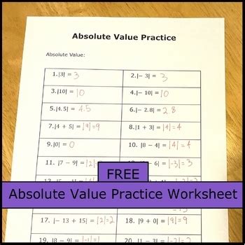 1 6 Practice Absolute Value Equations And Inequalities Answers