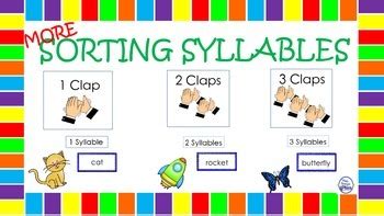 1 And 2 Syllable Sort Teaching Resources TPT