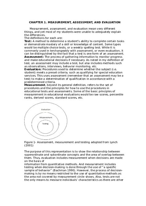 1 And Evaluation Assessment Measurement Chapter