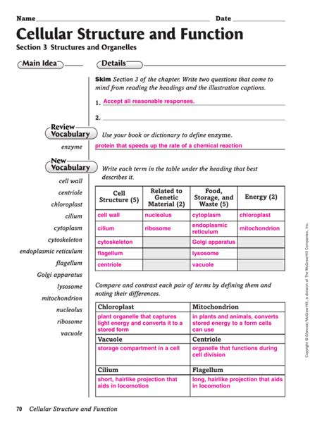 1 And Structure Function Cell Answer Key Chapter