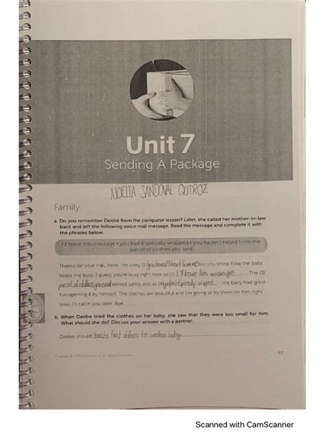 1 Answers Lesson Avancemos1 Workbook Unit 7