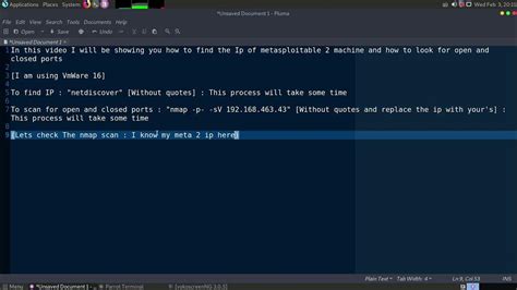 1 FINDING IP ADDRESS AND SCANNING FOR OPEN AND CLOSED PORTS IN LINUX METASPLOITABLE 2 CTF