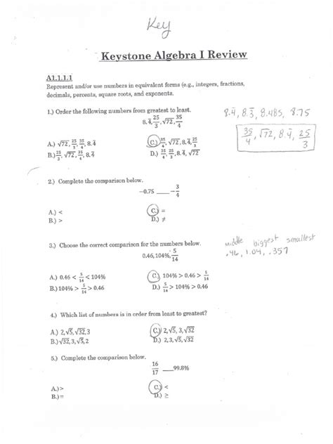 1 Finish Answer Algebra Line Keystone
