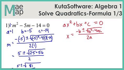 1 Formula The Quadratic Algebra Infinite Kuta Software Using Answers