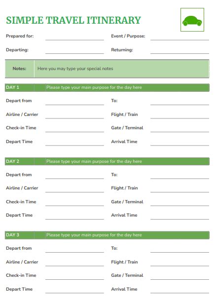 1 Free Itinerary Templates for Google Docs Docs&Slides