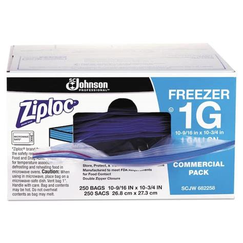 1 Gal. 2.7 mil 10.56 in. x 10.75 in. Clear Double Zipper Freezer Bags ...