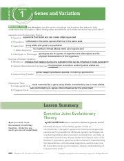1 Genes And Variation Answer Key