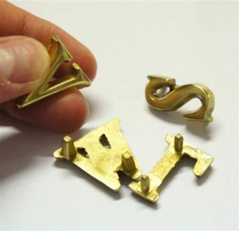 1 Inch Pin Fix Numbers & Letters Polished Brass (Solid Brass) eBay