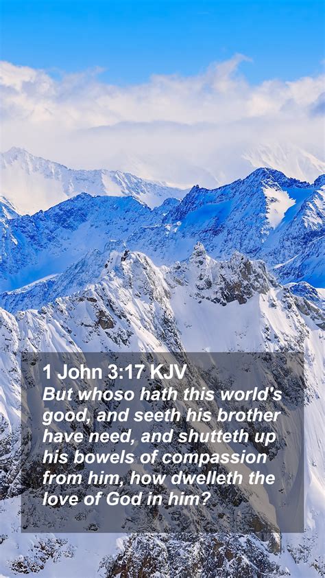 1 John 3:17 KJV: But whoso hath this world