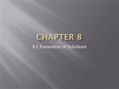 1 Of 8 Solutions Formation Answers